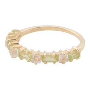 SHIVAM Gold/Peridot Made In India 14kt Gold Plated Gemstone Ring